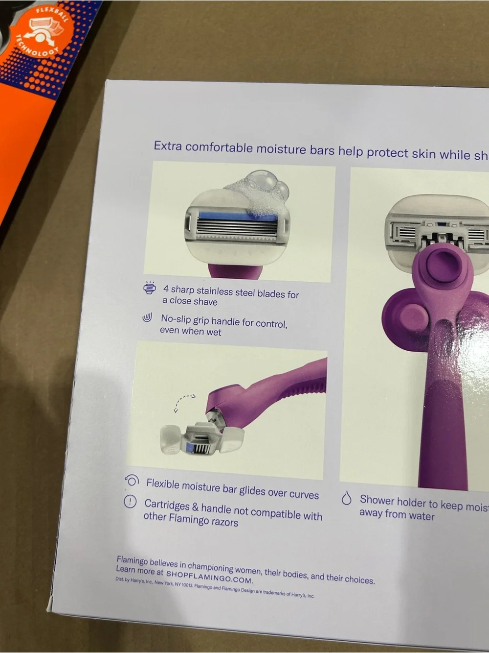 flamingo by HARRY'S Purple Moisture Plus 4-Blade Women's Razor Kit